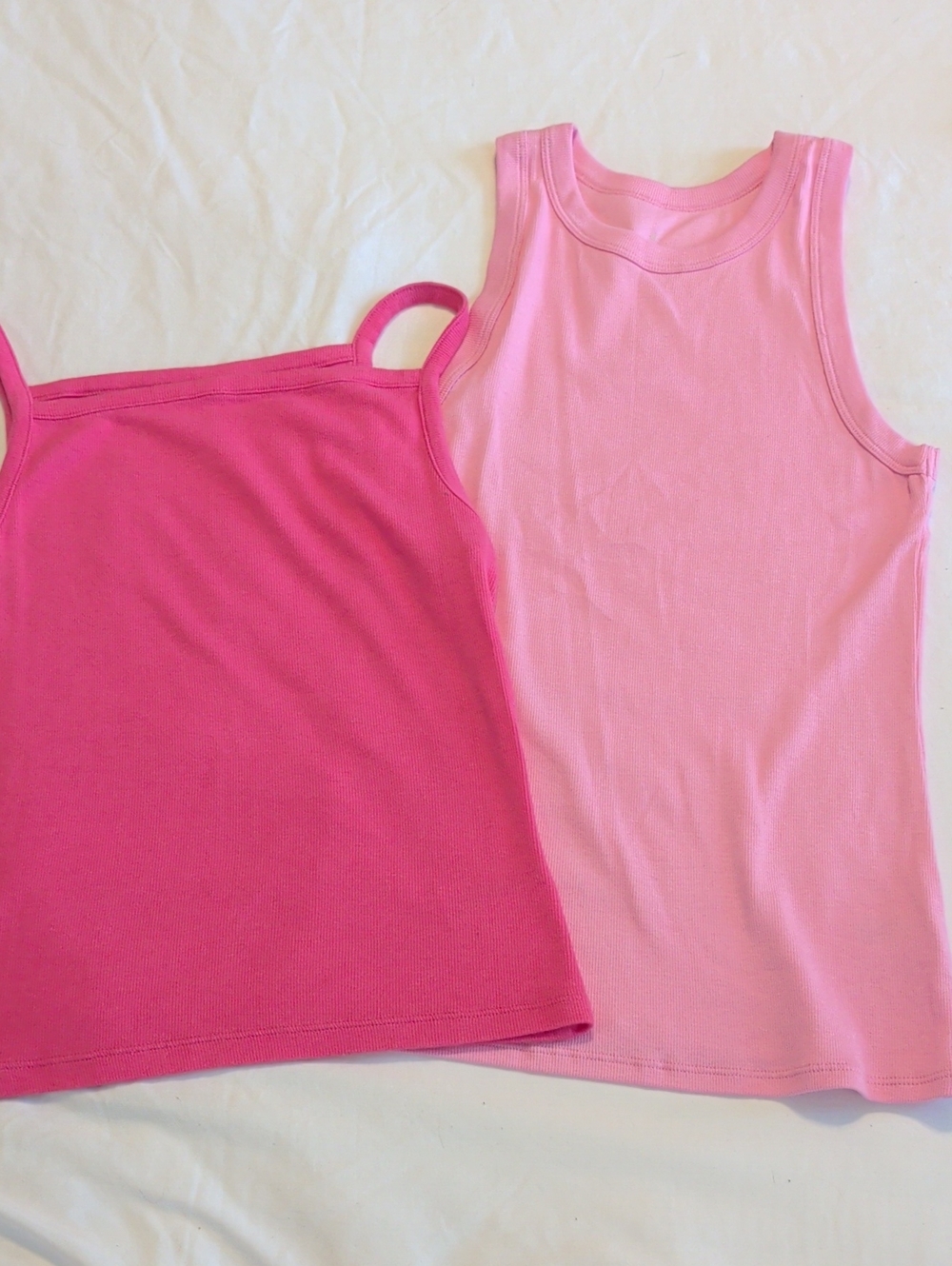 a new day Pair Of Women's Pink Ribbed Tank Tops - Light Pink & Hot Pink - Medium